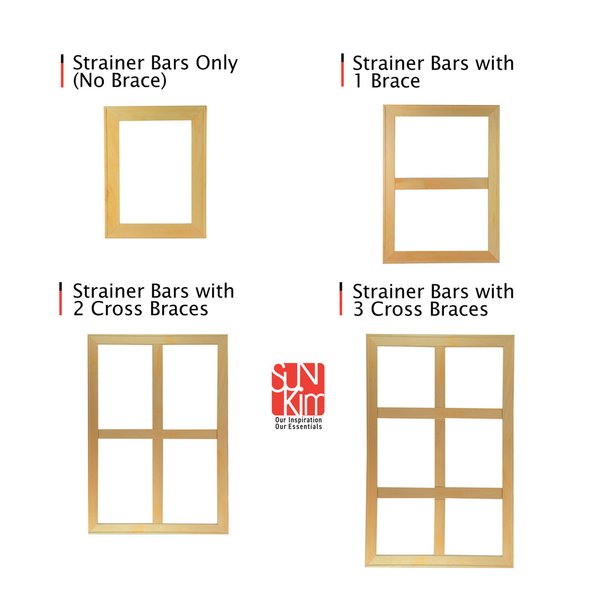 Wooden Stretcher Bars, 5" to 18" in Length and 3/4" in Height : Art Canvas Frames, DIY - 1Set /4Pcs