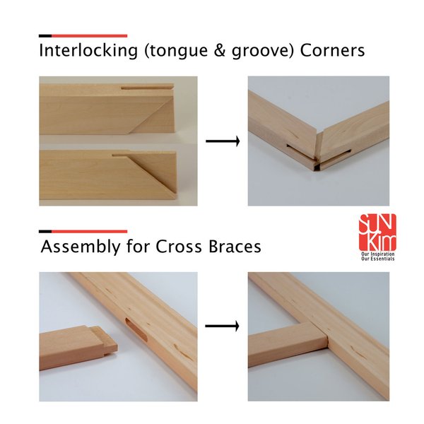 Wooden Stretcher Bars, 20" to 26" in Length and 3/4" in Height : Art Canvas Frames, DIY - 1Set /4Pcs
