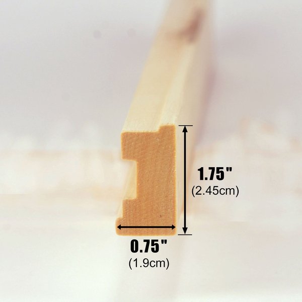 Wooden Gallery Style Stretcher, 5" to 18" in Length and H1.5" : Profile Gallery, DIY - 1Set/4Pcs