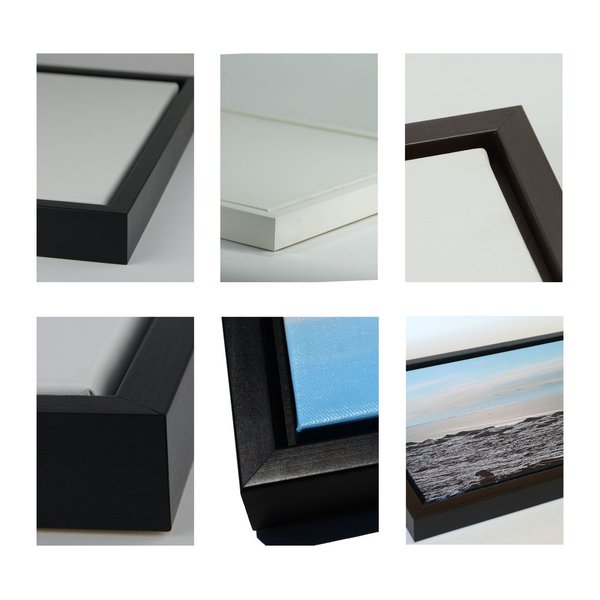 Floater Picture Frame / Matte Black, 5" to 20" & H1-1/4" for 3/4" Canvas : Floating Display, DIY