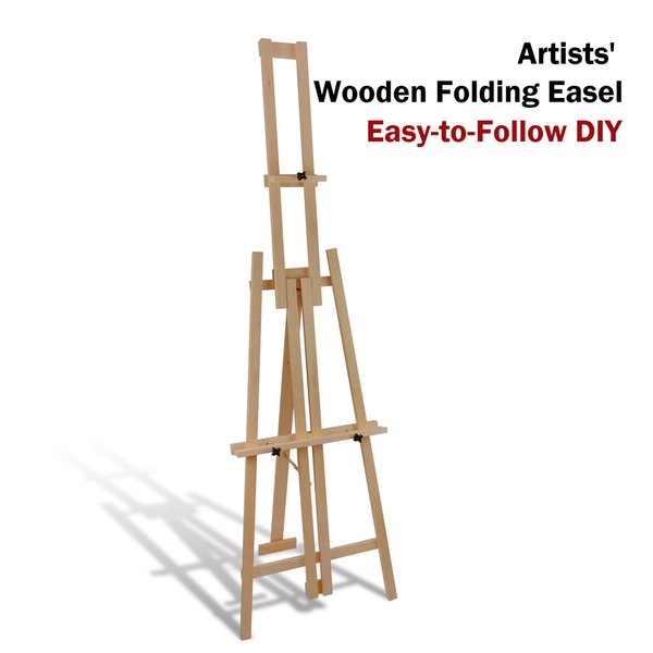 Wooden Folding Easel, Floor-standing and Table-top Adjustable, Easy-to-Follow DIY - Easel