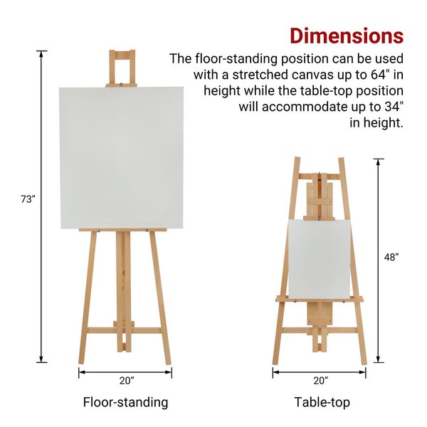 Wooden Folding Easel, Floor-standing and Table-top Adjustable, Easy-to-Follow DIY - Easel+Tray