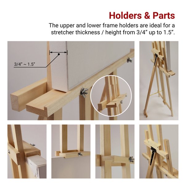 Wooden Easel, Folding Style, Floor-standing and Table-top positions, Easy DIY - Easel+Tray