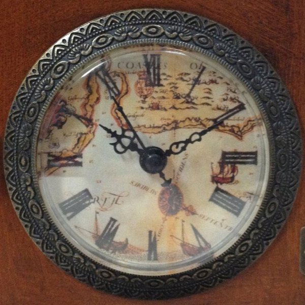 Stained Wooden Mantel Clock with Analog Quartz Movement